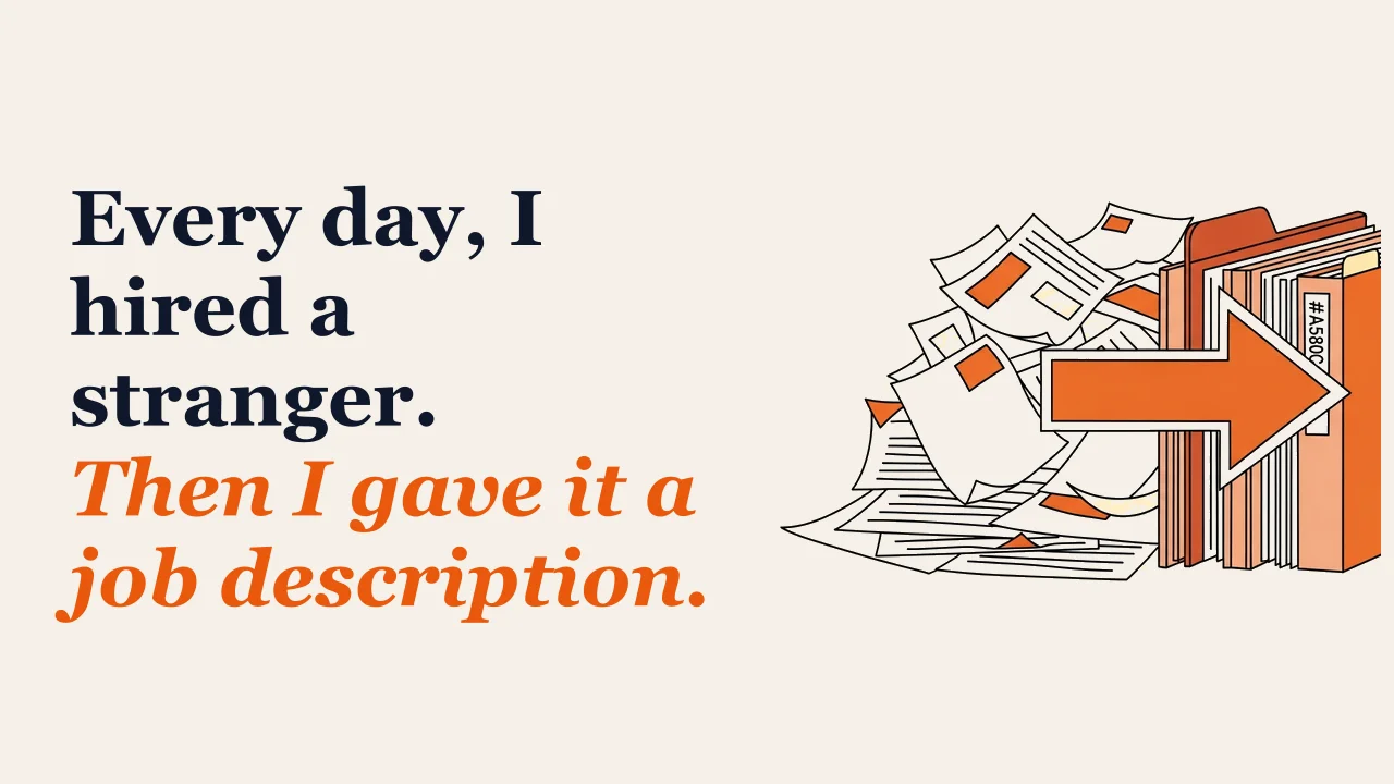 Illustration for: Every day, I hired a stranger. Then I gave it a job description.
