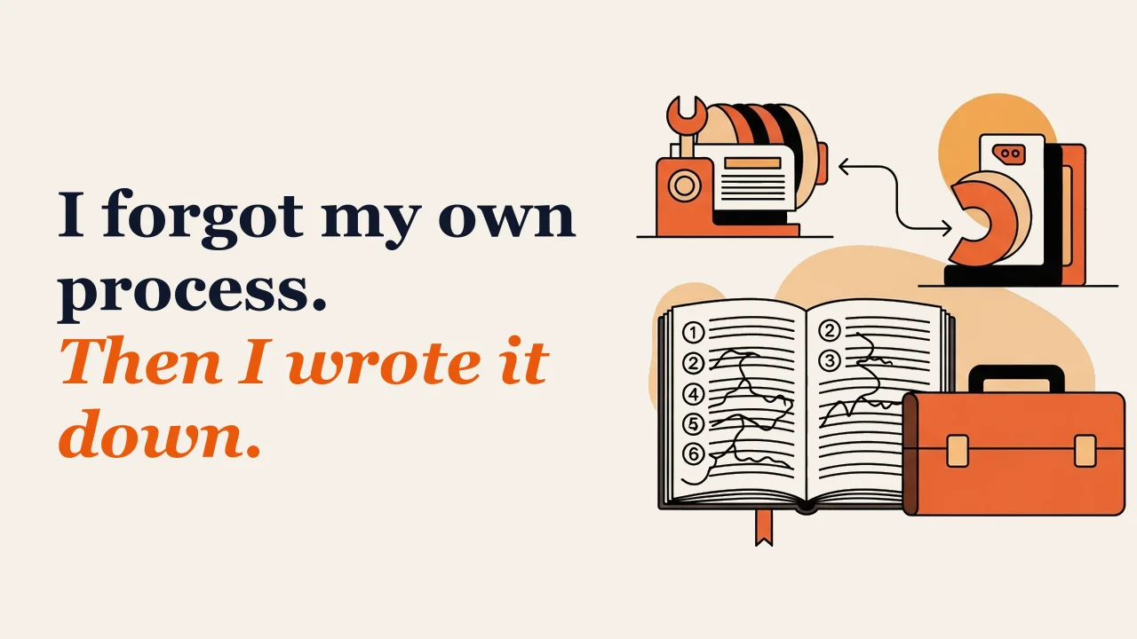 Illustration for: I forgot my own process. Then I wrote it down.